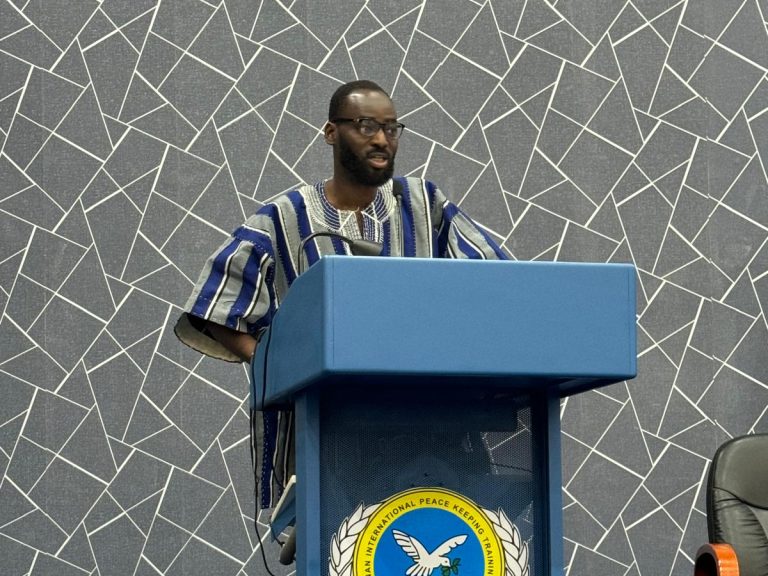 Image of the author speaking at the Citizenship for Peace and Security forum in Accra